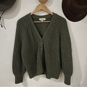 Sezane Basile Cardigan Khaki Green - Size XS